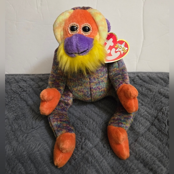 Ty Set/5 Monkey Beanie Babies - Picture 2 of 16
